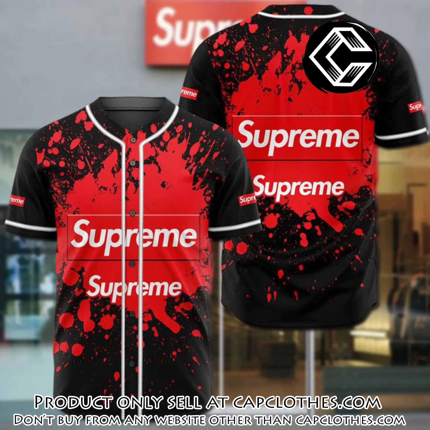 Supreme black baseball jersey shirt luxury bjs1237 cc4155249